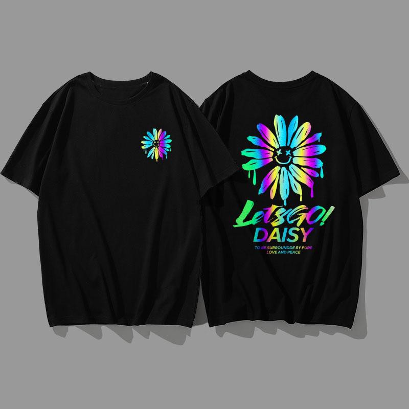 Áo thun Stee Phản quang 7 màu LETS GO DAISY Unisex
