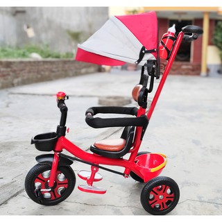Xe đẩy ba bánh có mái che- ghế da- bình nước