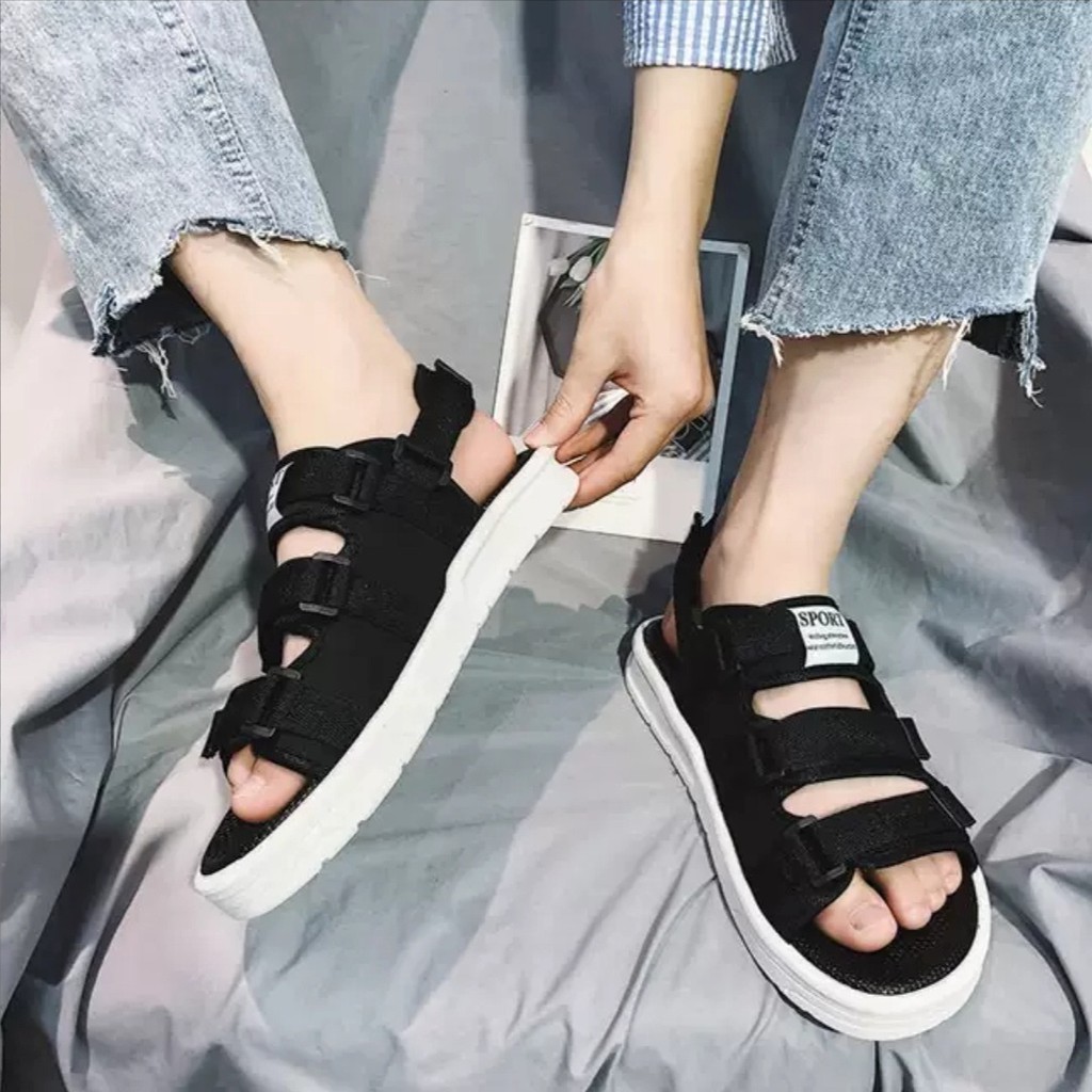 Sandal Nam nữ unisex 6062 quai ngang (quai sau tháo rời được) - giày sandal đế cao