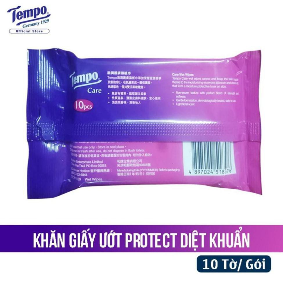 Khăn Giấy Ướt Care Vitamin E TEMPO   - Túi 10 Tờ