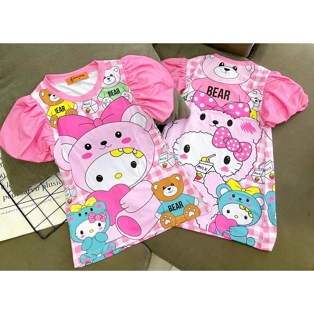 Đầm Cho Bé Gái Thun Lạnh 3D Set Váy Đầm Trẻ Em 9-43 Kg Hoạt Hình Hot Trend Siêu Bền Đẹp Size Nhí Đại Homie Kids