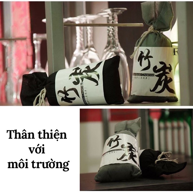 Than hoạt tính khử mùi ẩm mốc, hút ẩm trong ô tô, trong phòng túi 100g