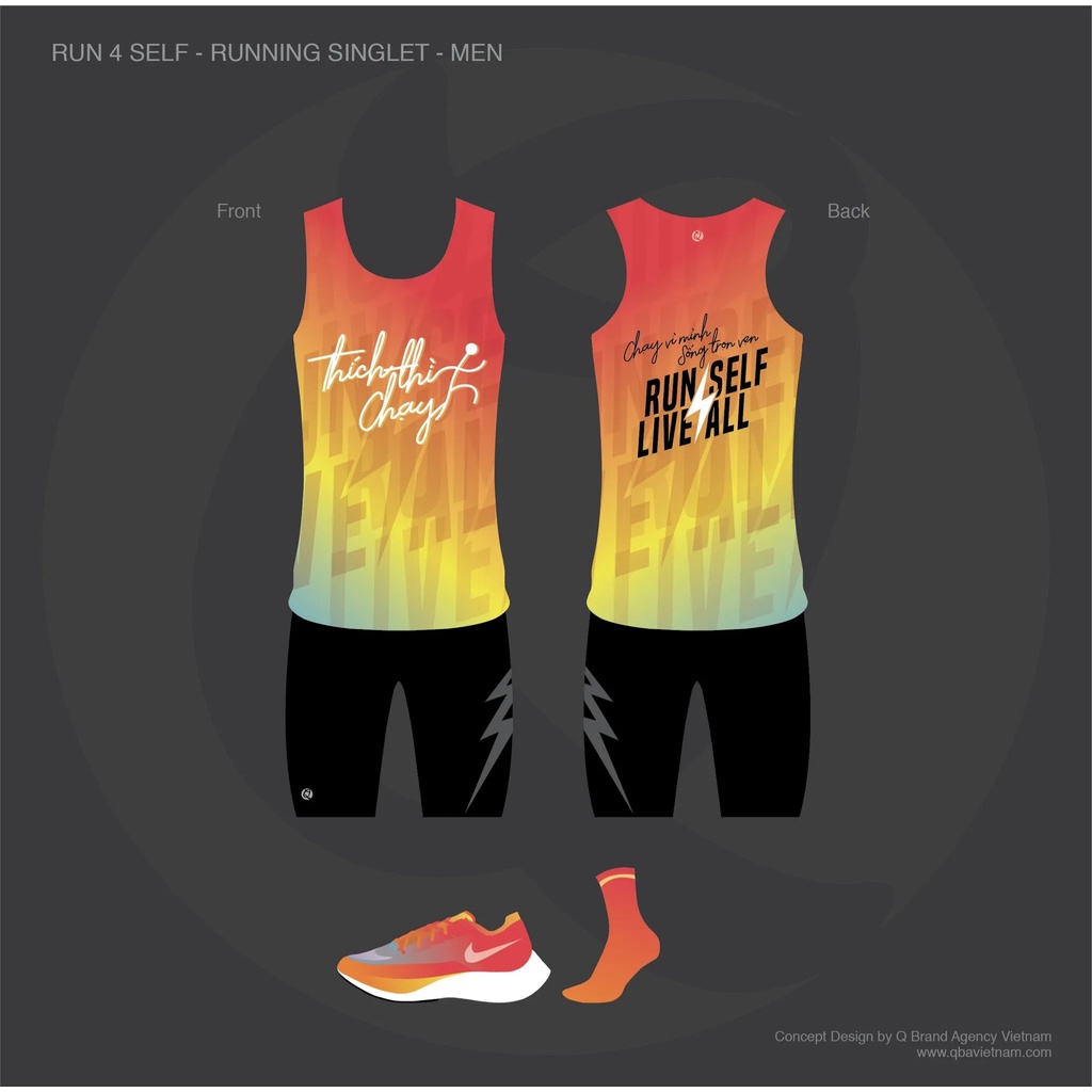 Áo chạy bộ Run4Self - Singlet - Nam