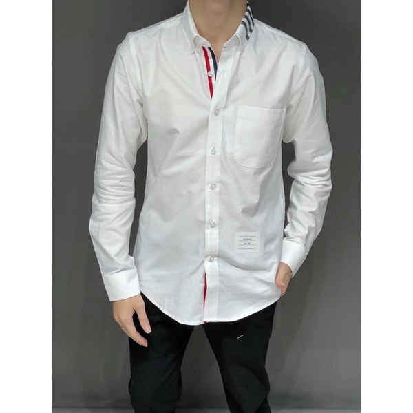 Áo SơMi ThomBrouw Kẻ Vạch Cổ Áo Cao Cấp, Áo Sơmi Cao Cấp dành cho Nam
