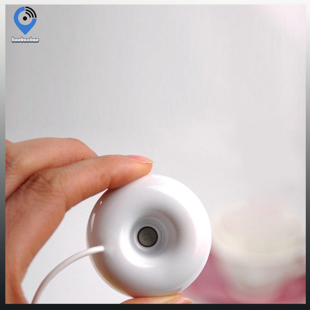 Máy phun sương lọc không khí mini kết nối cáp usb thiết kế hình bánh donut dễ mang theo cho văn phòng