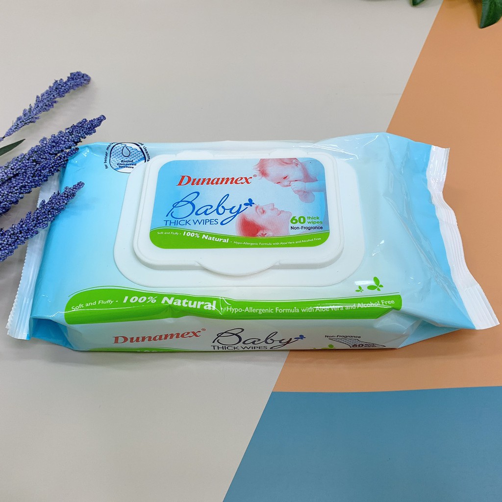 Khăn giấy ướt trẻ em Dunamex 60 miếng