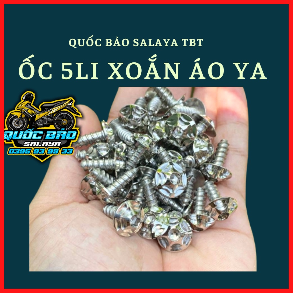 SALAYA TBT Ốc 5li xoắn inox 304 dàn áo yamaha lọc gió vairo và nhiều vị trí trên xe bảo hành trọn đời