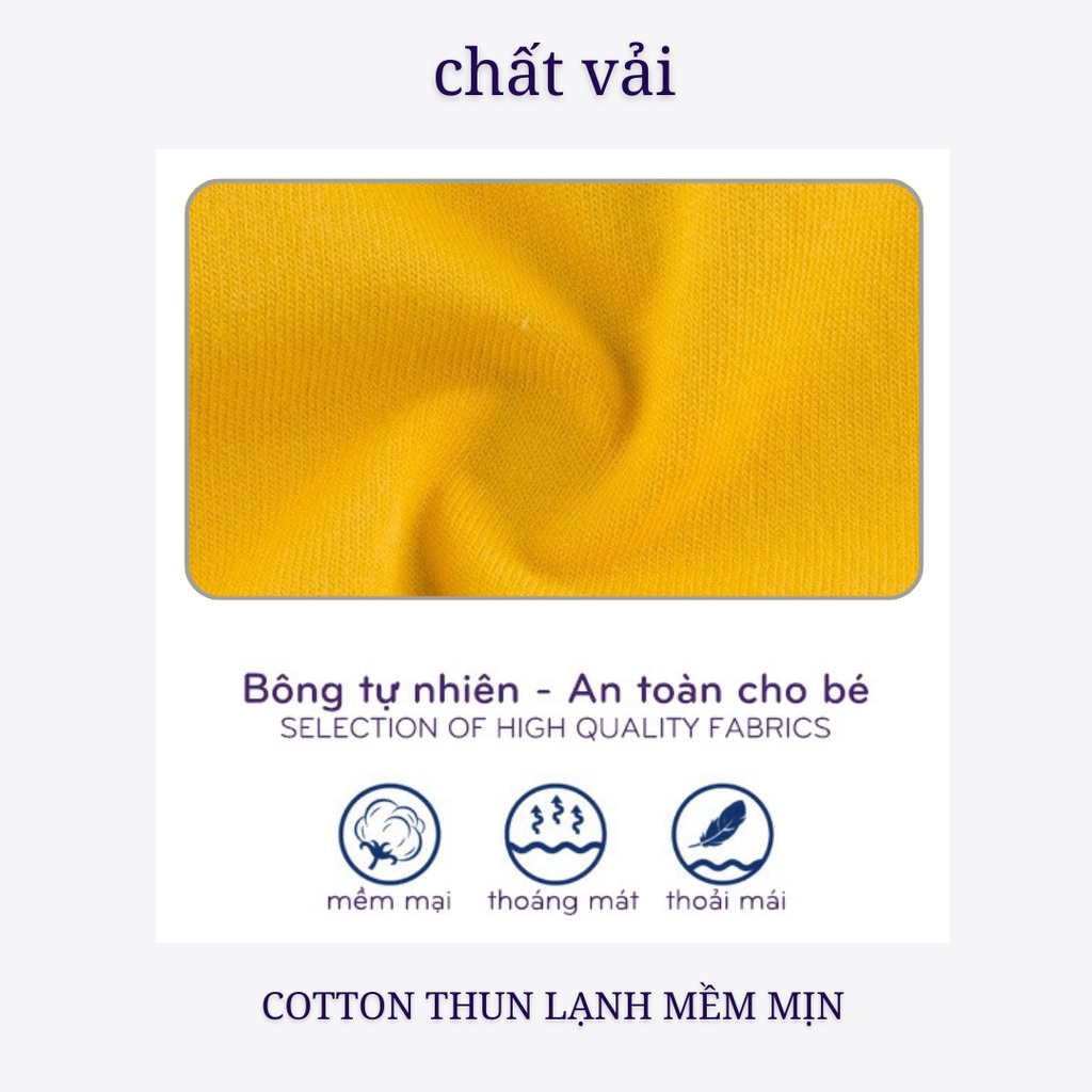 Bộ Cộc Tay Cho Bé Trai, Bé Gái KIMCHIBABY Vải Thun Lạnh Hoạ Tiết Gấu Happy Face, Bộ Quần Áo Trẻ Em Mặc Nhà KW2201