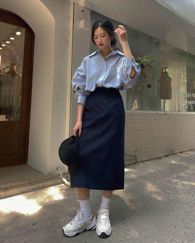 Chân váy midi chun sau NQ - CV0286 | BigBuy360 - bigbuy360.vn