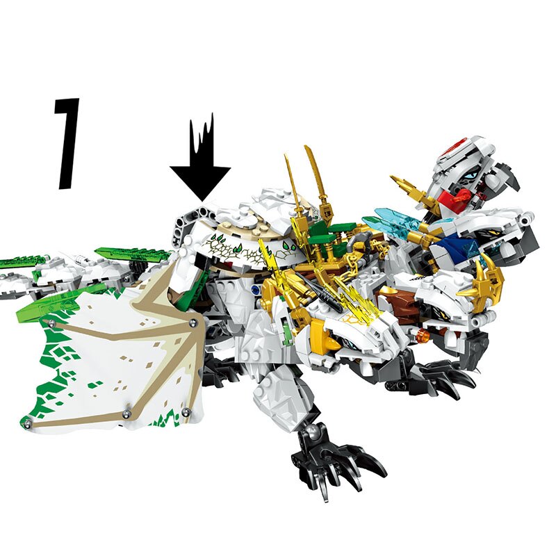 Đồ chơi giáo dục Lắp Ráp mô hình  Ninja The Ultra Dragon Mecha 82201 4031