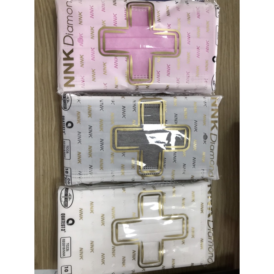 Khẩu trang y tế kháng khuẩn 4 lớp NNK Diamond - Hộp 5 túi x 10 cái
