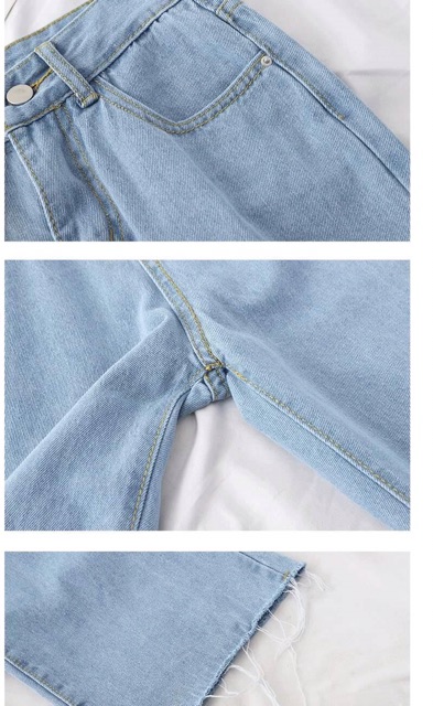 [Bigsize] Quần Ống Rộng Bigsize Tua Lai, Rách Gối L Gối Ngang, 2 Màu Đậm Nhạt, Lưng Cao Trên Rốn | BigBuy360 - bigbuy360.vn