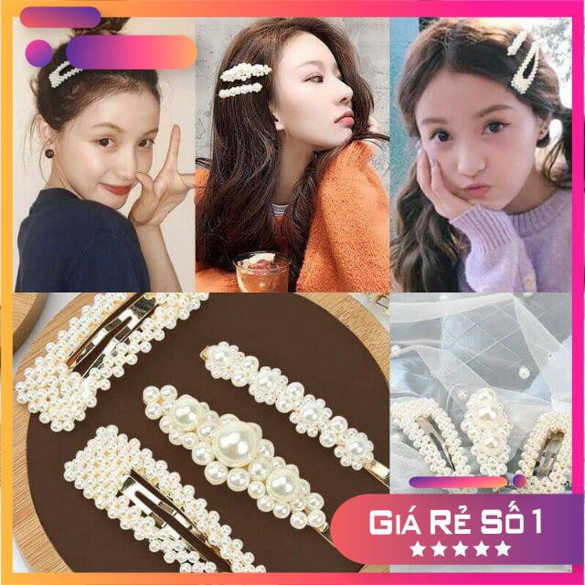 [ SIÊU KHUYẾN MẠI ] Set 4 cặp tóc hạt cườm.kẹp tóc xinh hàn quốc.
