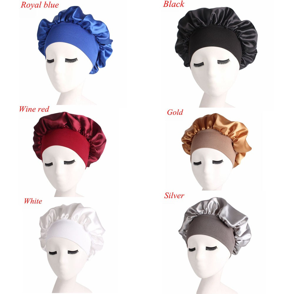 (Hàng Mới Về) Mũ Trùm Tóc Khi Ngủ Co Giãn Nhiều Màu Thời Trang Cho Nữ