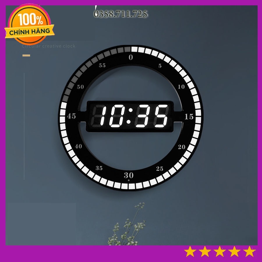 Đồng hồ treo tường dạng đèn Led sáng tạo, đồng hồ để bàn kỹ thuật số độc đáo