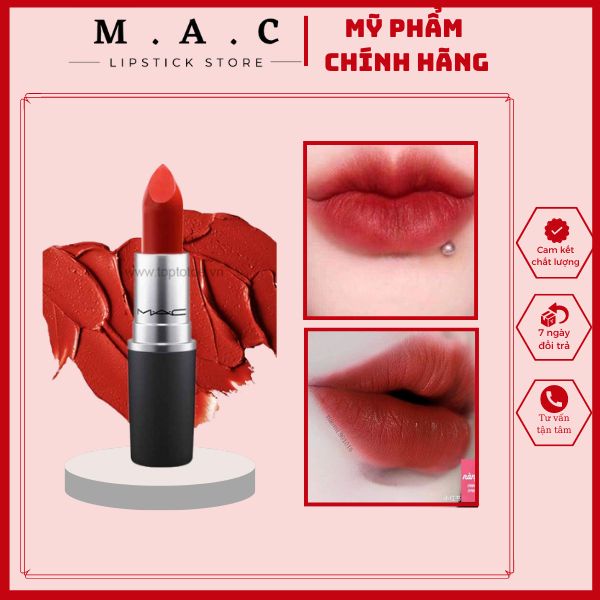 Son Mac Chili 602 Rettro Matte, Son MAC chính hãng sale lỗ bao check code date xa