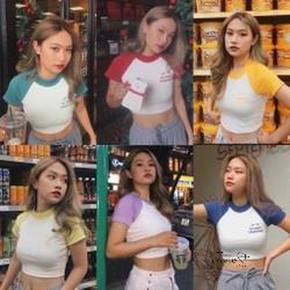 Áo croptop tay lỡ ôm body thêu Sunday Morning - CA02