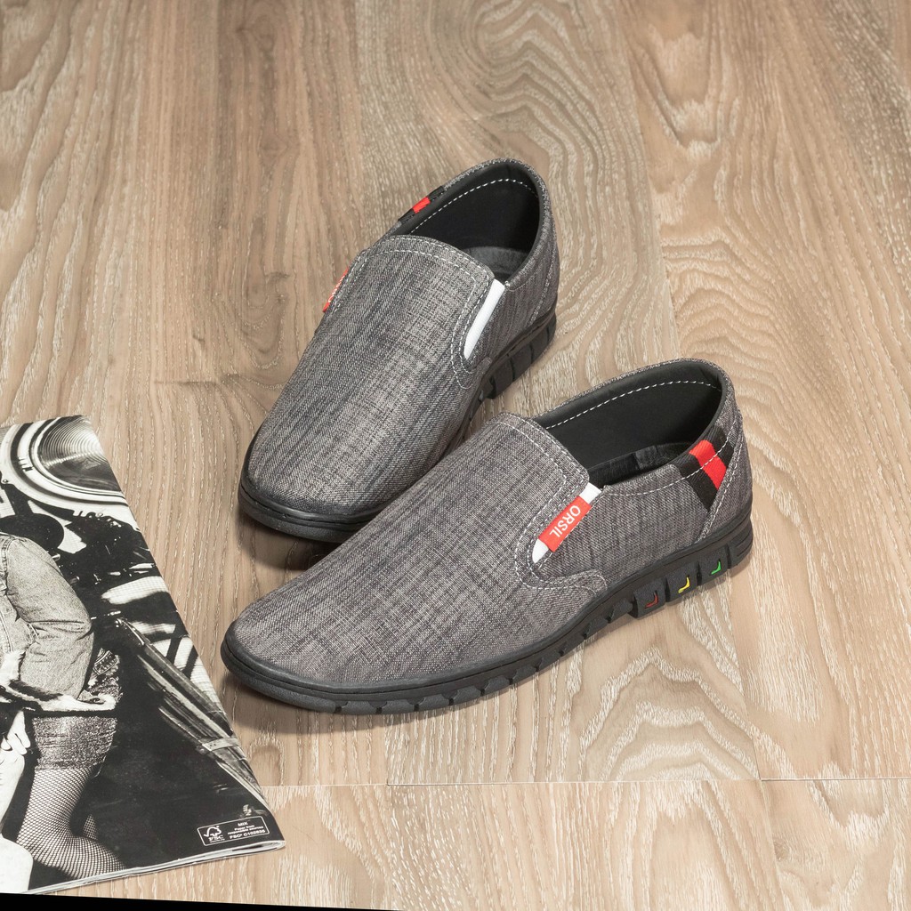 Giày lười vải nam ORSIL mã L15 màu đen | BigBuy360 - bigbuy360.vn