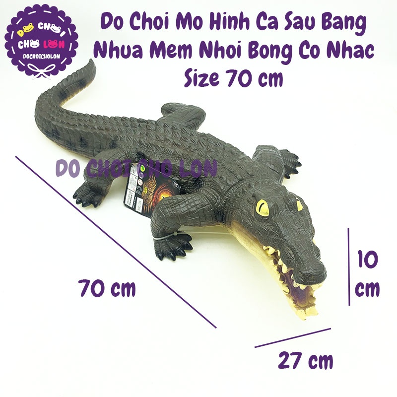 Đồ chơi mô hình cá sấu size 70 cm bằng nhựa mềm nhồi bông có nhạc 7008A