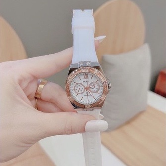 Đồng Hồ Nữ G.U.E Dây Silicon Mềm Mại Đeo Êm Tay, Mặt Tròn Chạy 3 Kim Có Lịch Ngày - Mẫu Hot 2022