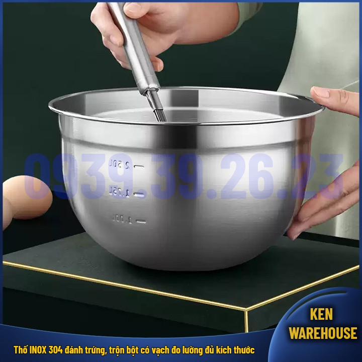 Mua Thố inox đánh trứng trộn bột inox 304 có vạch đo lường đủ kích ...