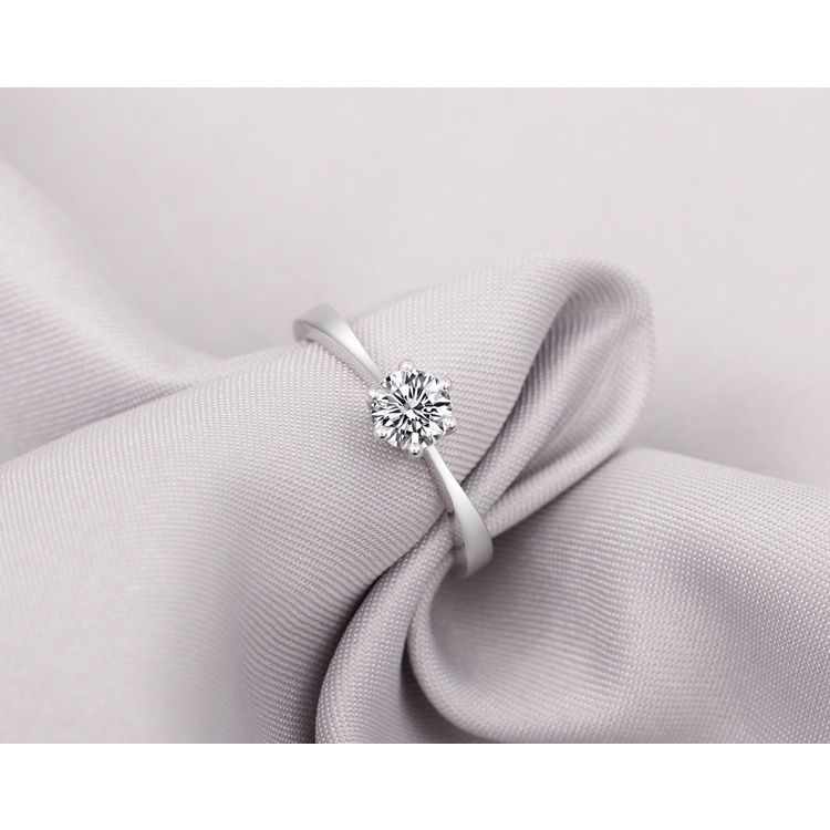 Nhẫn nữ bạc S925 HIMI NU081 đơn giản đính đá đẹp sang trọng - trang sức BẠC HIỂU MINH
