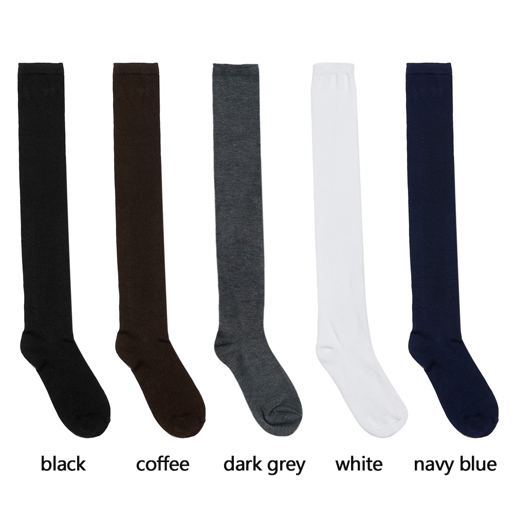 Đôi vớ dài qua gối bằng vải cotton co giãn thời trang sành điệu cho nữ