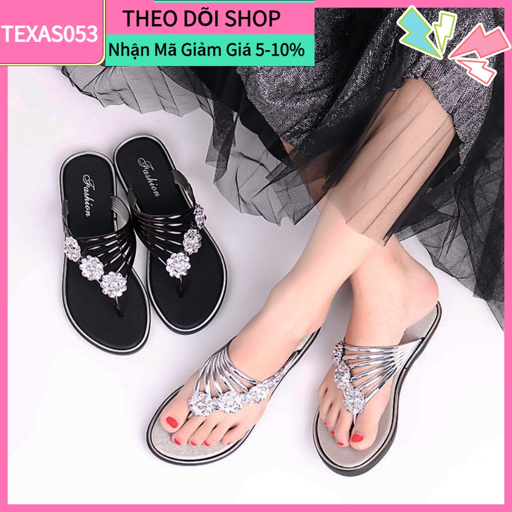 [Hàng HOT] Dép tông nữ - Dép kẹp xỏ ngón đế bằng thời trang Mùa hè【Texas053】