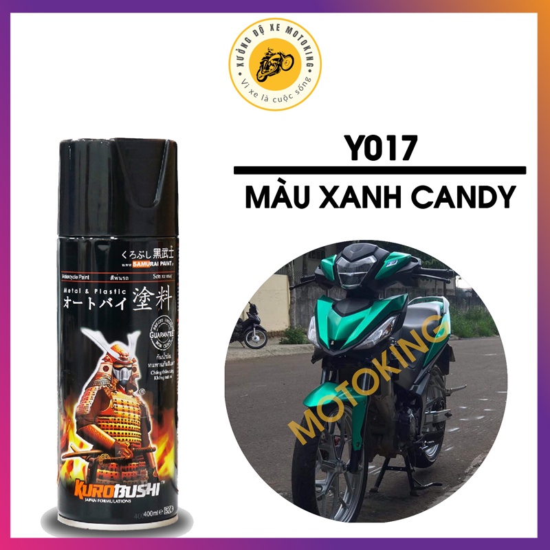 Combo Sơn Samurai màu xanh candy Y017 loại 2K chuẩn quy trình độ bền 5 năm gồm 2K04 - 124- Y017 -2k01