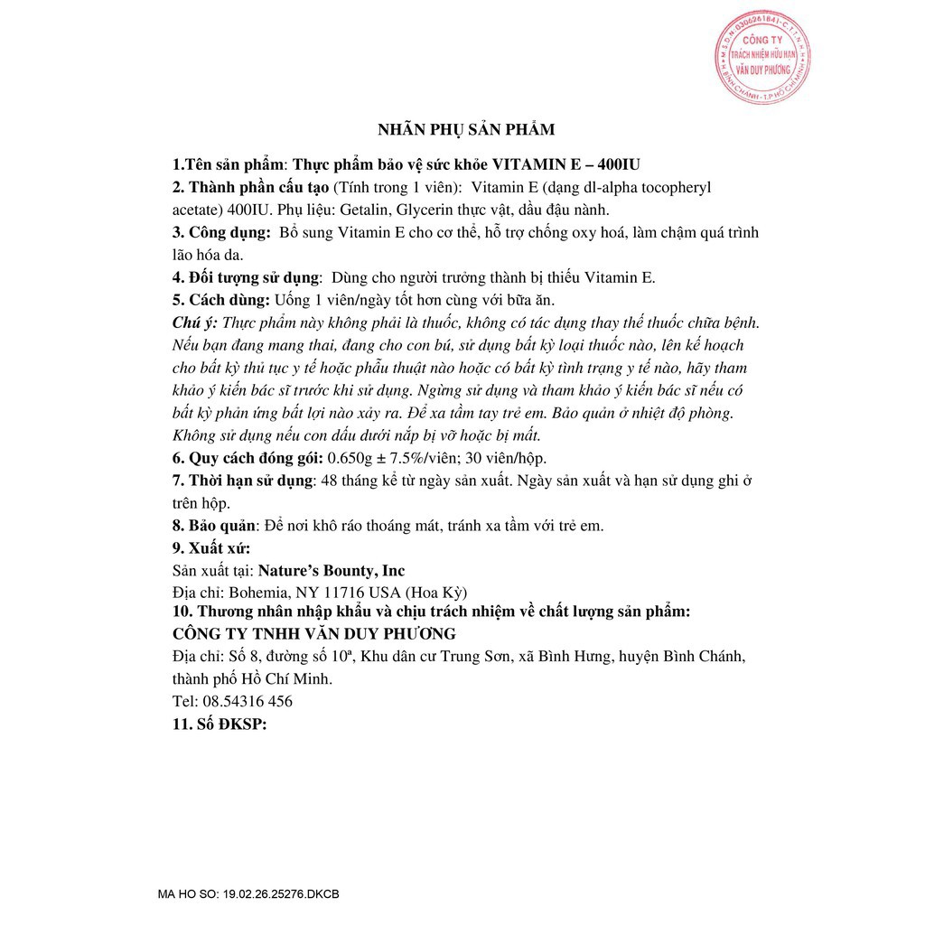 Viên Uống Bổ Sung Vitamin E Giúp Đẹp Da, Chống Lão Hóa Nature's Bounty Vitamin E 400IU Hộp 30 Viên | Thế Giới Skin Care