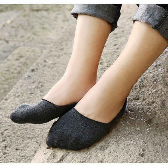 Set 5 đôi tất cotton mềm vô hình thấm hút mồ hôi chống trượt cho nam
