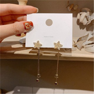 Bông tai dáng dài hình ngôi sao đính đá