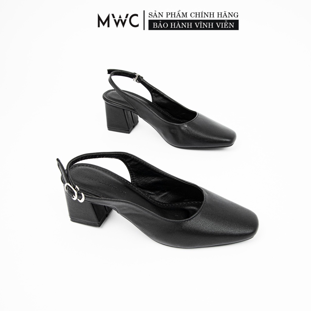 Giày Cao Gót thời trang MWC giày cao gót quai hậu đế vuông basic thanh lịch NUCG-4231