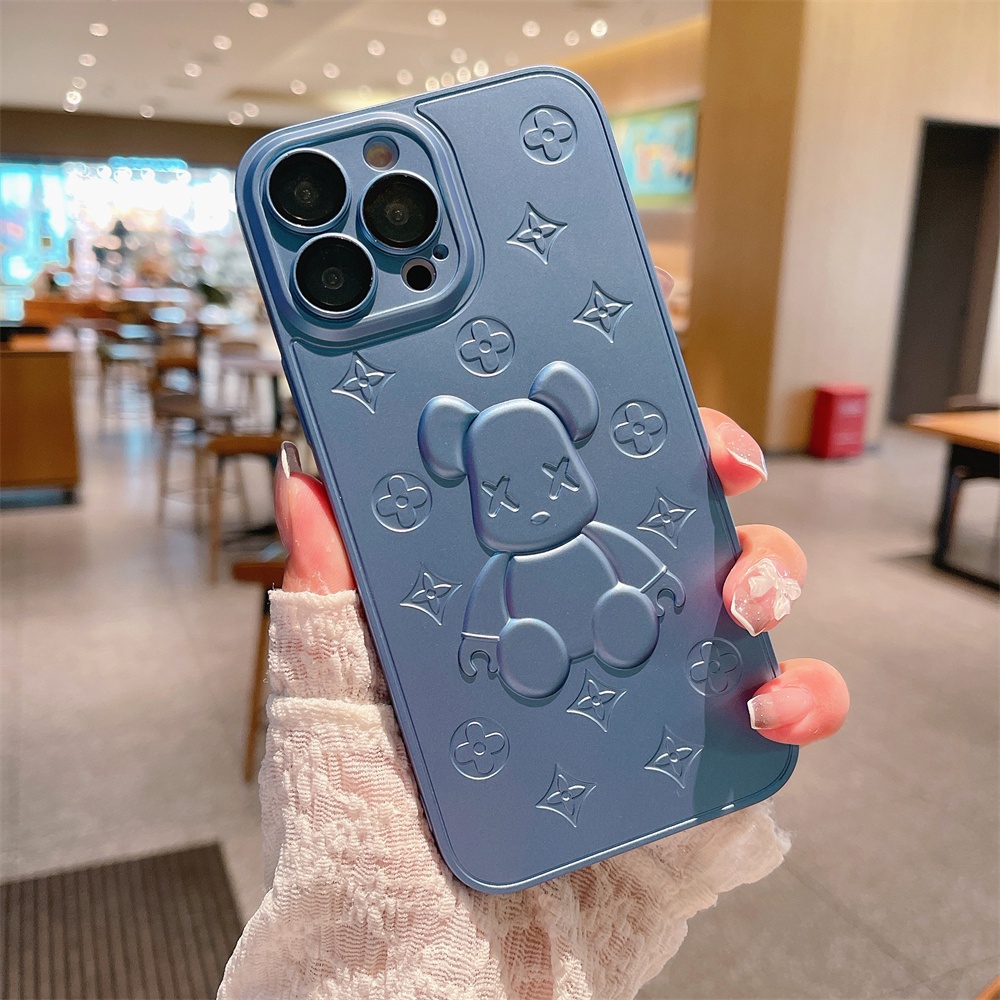 Ốp Điện Thoại TPU Mềm In Hình Hoạt Hình 3D Có Phim Bảo Vệ Ống Kính Cho iPhone 13 12 11 Pro Max Promax XS Max XR X 7 Plus 8 8Plus