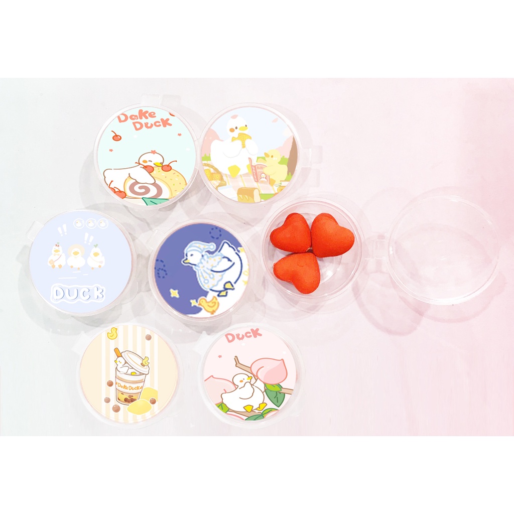 Bộ tẩy tim vịt dake duck kèm hộp TI43 hộp gôm cute dễ thương