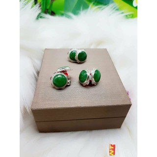Bông tai ngọc bọc bạc ý