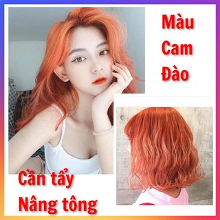 "THUỐC NHUỘM TÓC MÀU CAM ĐÀO-Thuốc nhuộm tóc LAVOX 3D  Nano Collagen siêu dưỡng+tặng kèm oxy trợ nhuộm và bao tay"