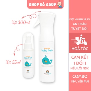 Combo 2 chai xịt diệt khuẩn khử mùi Baby Fresh dung tích 55ml và 300ml an