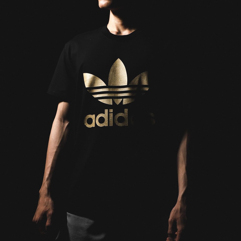 Áo Thun Adidas Nam Nữ Chính Hãng 100% Cotton AD In Nhủ Vàng