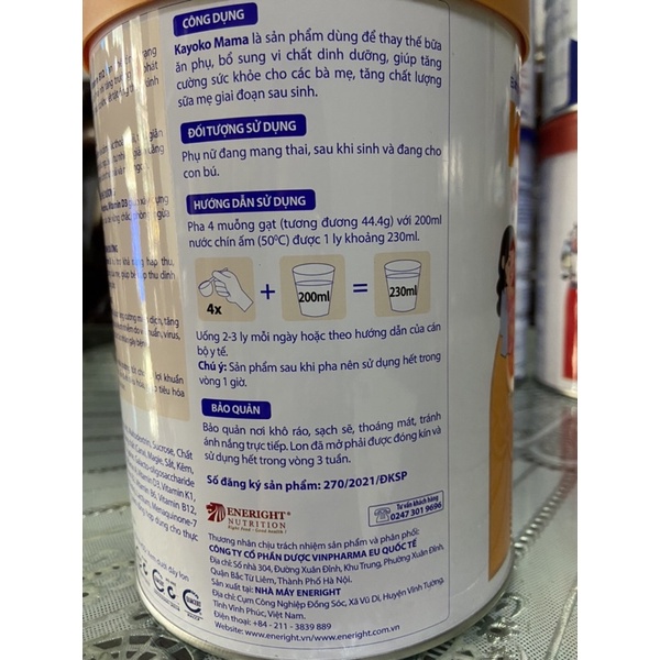 Sữa bột Kayoko Mama công nghệ Nhật 900g