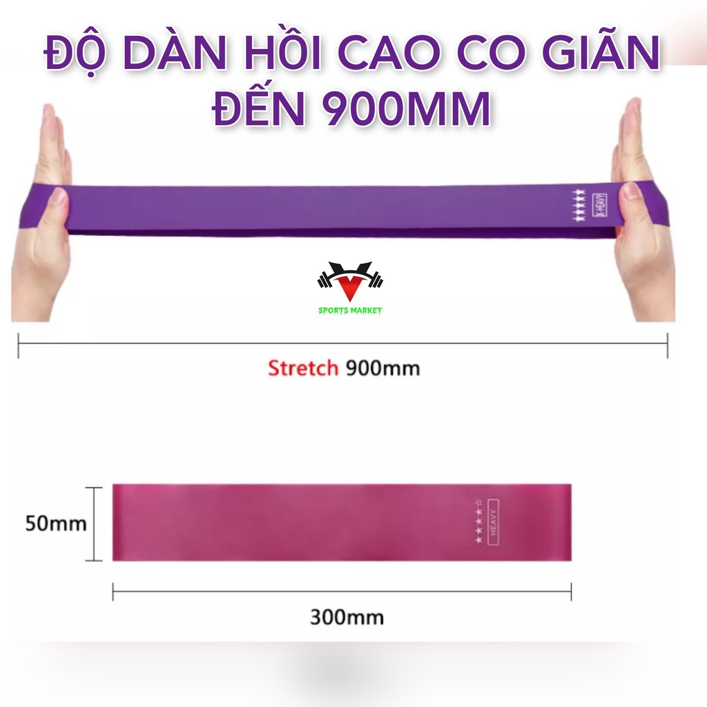 Dây kháng lực miniband, dây kháng lực tập gym, yoga, Tập chân, Mông Dành Cho Nam Nữ [ Dây đàn Hồi Cao cấp ]