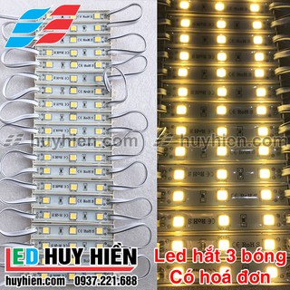 led hắt 3 bóng 7211 led 5054 trắng ấm (vàng nhạt) - vỉ 20 thanh led 3 mắt