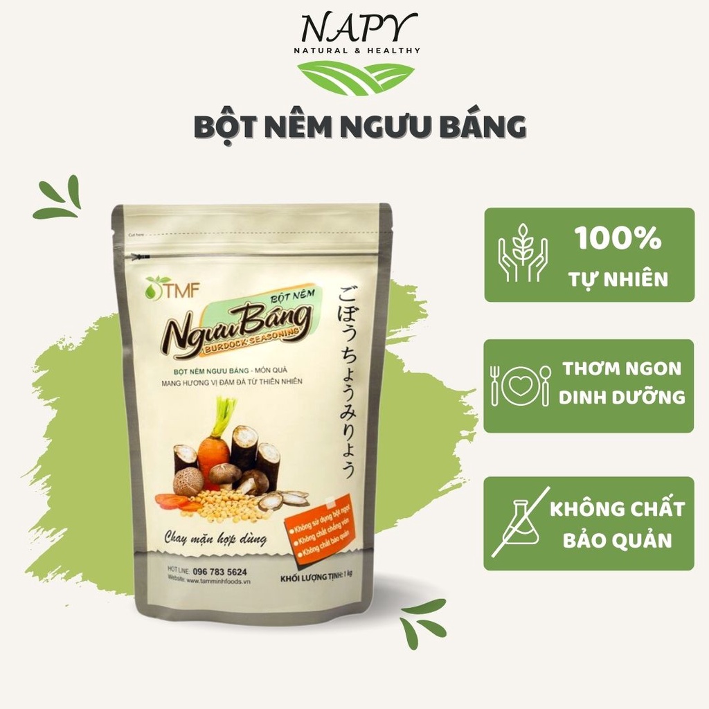 Bột nêm Ngưu Báng, gia vị cho bé ăn dặm và người ăn chay thực dưỡng,ăn mặn - Napy Healthy