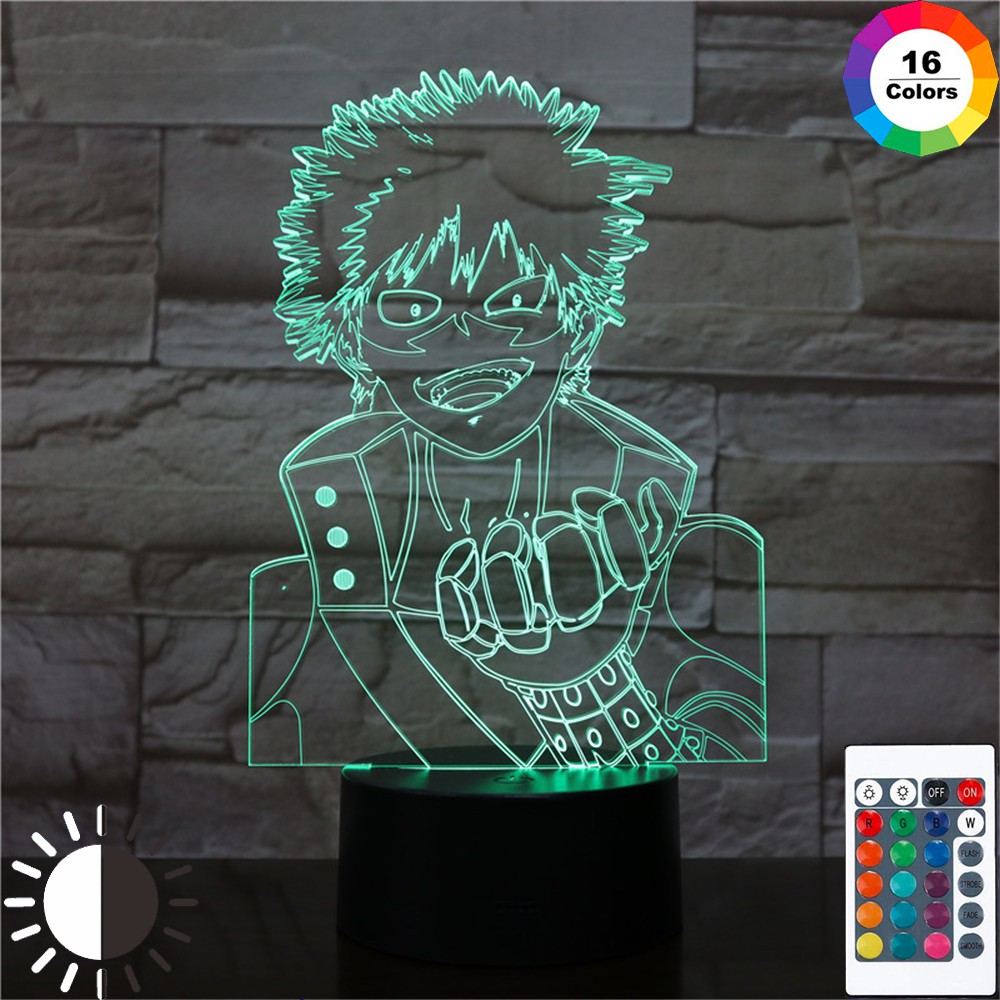 Đèn Ngủ Led 3d Hình Nhân Vật Bakugou Katsuki Phim My Hero Academia