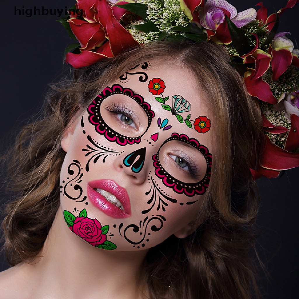 1 Hình Xăm Dán Mặt Người Belle Phong Cách Halloween