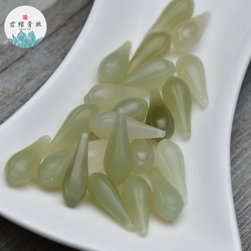 Ice Yingge Kẹp Tóc Mặt Dây Chuyền Bằng Đá Hetian Tự Nhiên Hình Cánh Hoa Lan yu diy