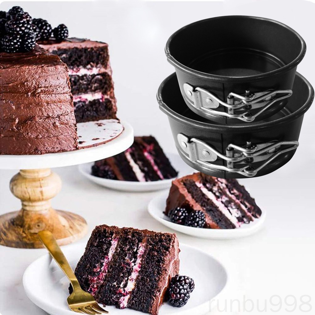 Khuôn nướng bánh hình tròn bằng thép carbon chống dính 4 inch có thể tháo gỡ nhanh chóng tiện dụng