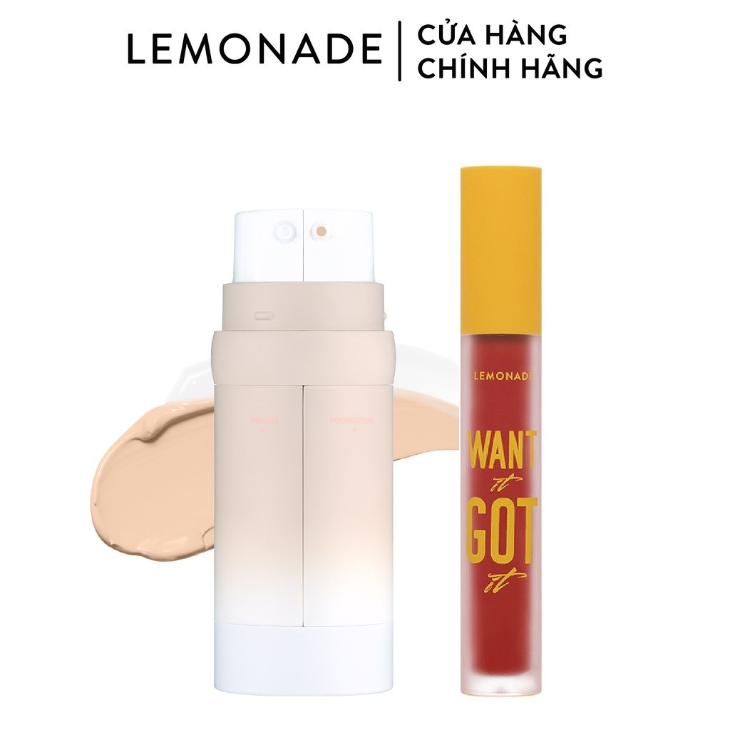 Combo Lemonade Kem nền Perfect Couple Dual Foundation 30g và Son kem lì Want It Got It 5g | WebRaoVat - webraovat.net.vn