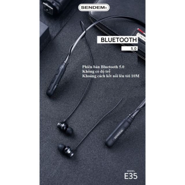 [CHÍNH HÃNG] Tai nghe Bluetooth thể thao đeo cổ sendem SD design e35 Bluetooth 5.0 | BigBuy360 - bigbuy360.vn