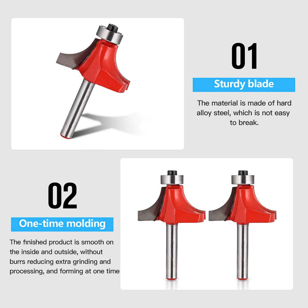 Set dụng cụ định tuyến mũi khoan EKEZ bằng cacbua vonfram sắc bén dạng tròn 6.35mm 1/4" cho đồ gỗ